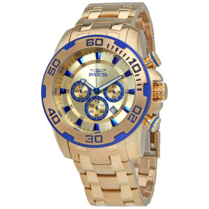 invicta pro diver chronograph gold dial men's watch 22320