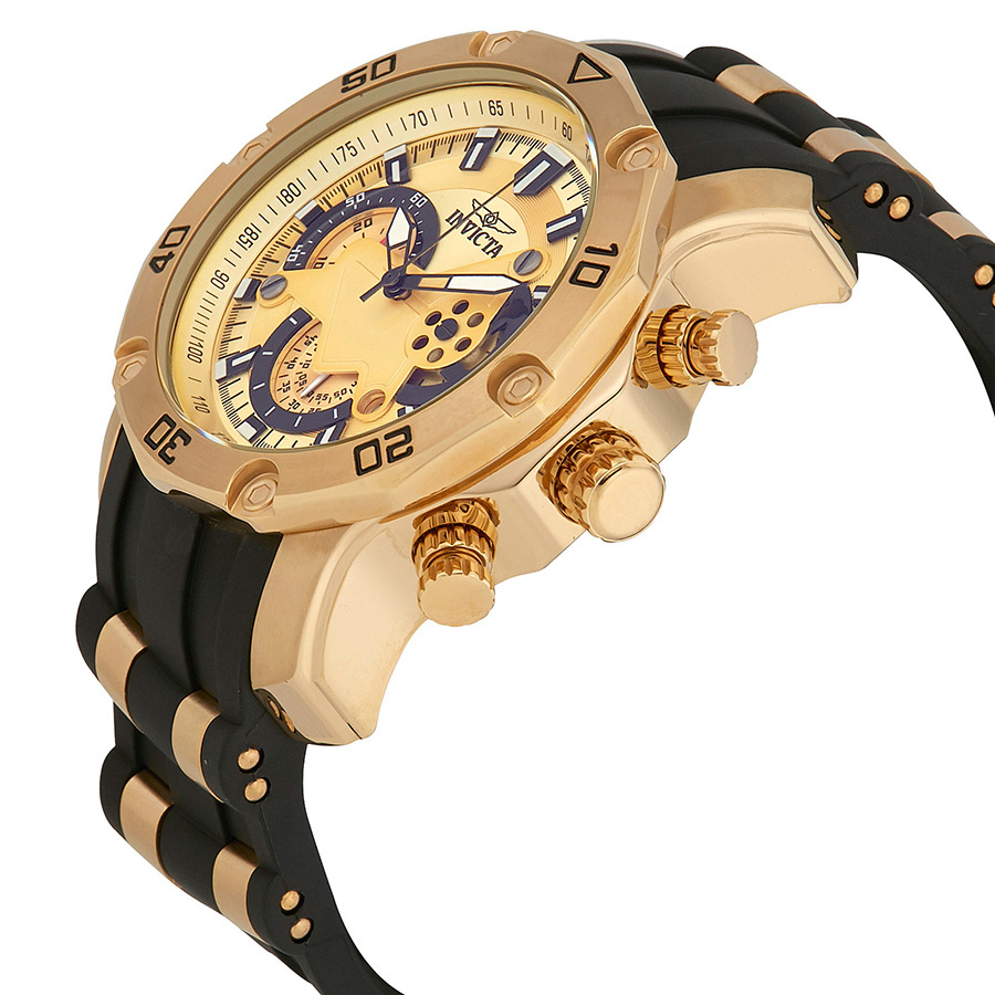 invicta pro diver chronograph gold dial men's watch 23427 invicta pro diver chronograph gold dial men's watch 23427
