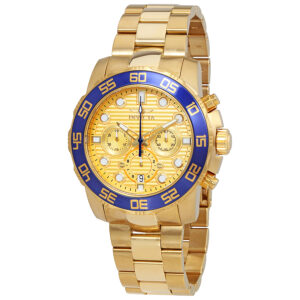 invicta pro diver chronograph gold dial men's watch 22227