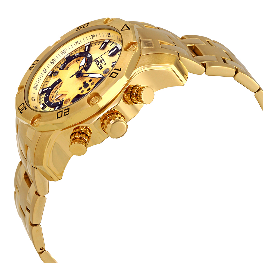 invicta pro diver chronograph gold dial men's watch 22761 invicta pro diver chronograph gold dial men's watch 22761