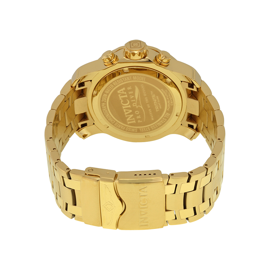 invicta pro diver chronograph green dial 18kt gold plated men's watch 0075 invicta pro diver chronograph green dial 18kt gold plated men's watch 0075