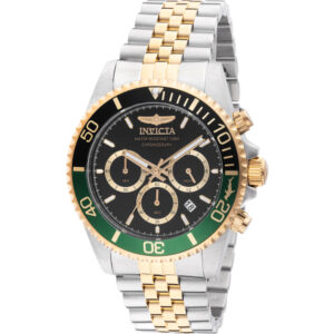 invicta pro diver chronograph quartz black dial sprite bezel men's watch 48116