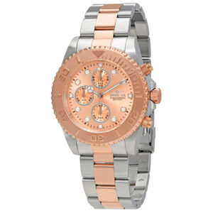 invicta pro diver chronograph rose dial two tone men's watch 1775