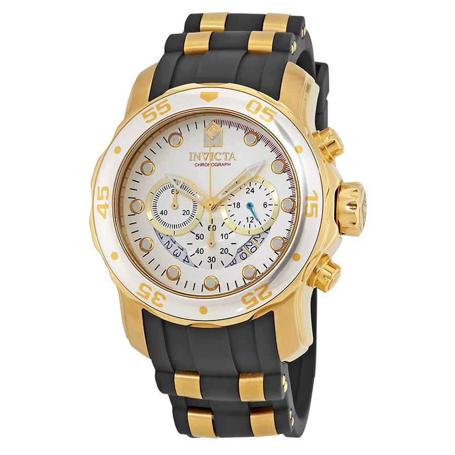 invicta pro diver chronograph silver dial black polyurethane men's watch 6985 invicta pro diver chronograph silver dial black polyurethane men's watch 6985