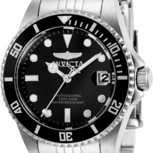 invicta pro diver quartz black dial stainless steel ladies watch 29186