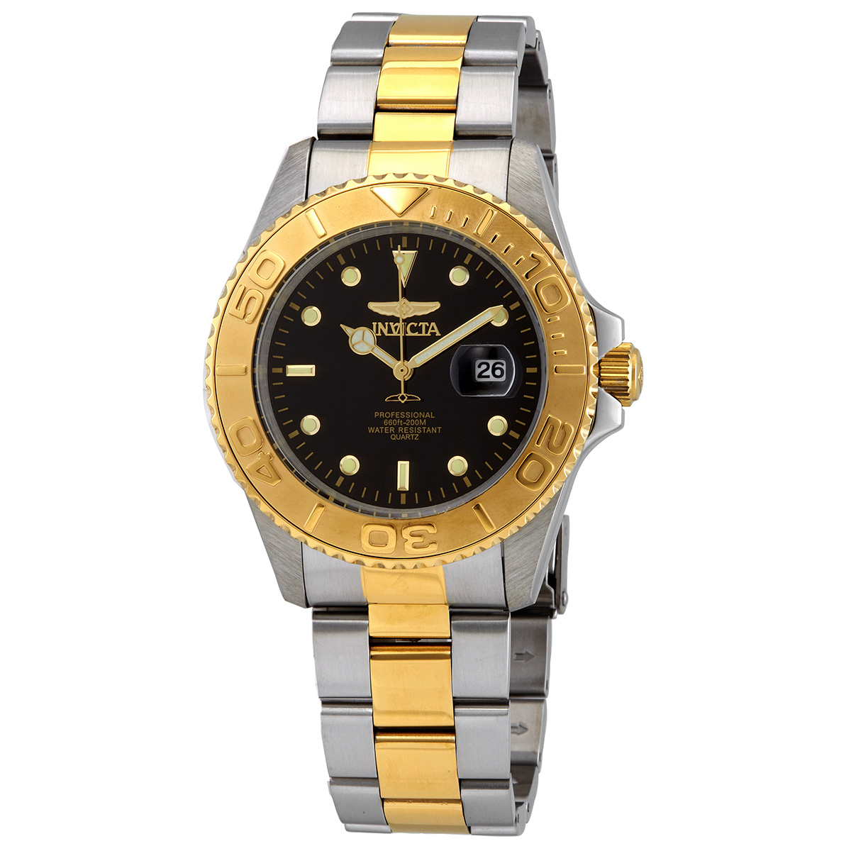 invicta pro diver quartz black dial two tone men's watch 29948 invicta pro diver quartz black dial two tone men's watch 29948