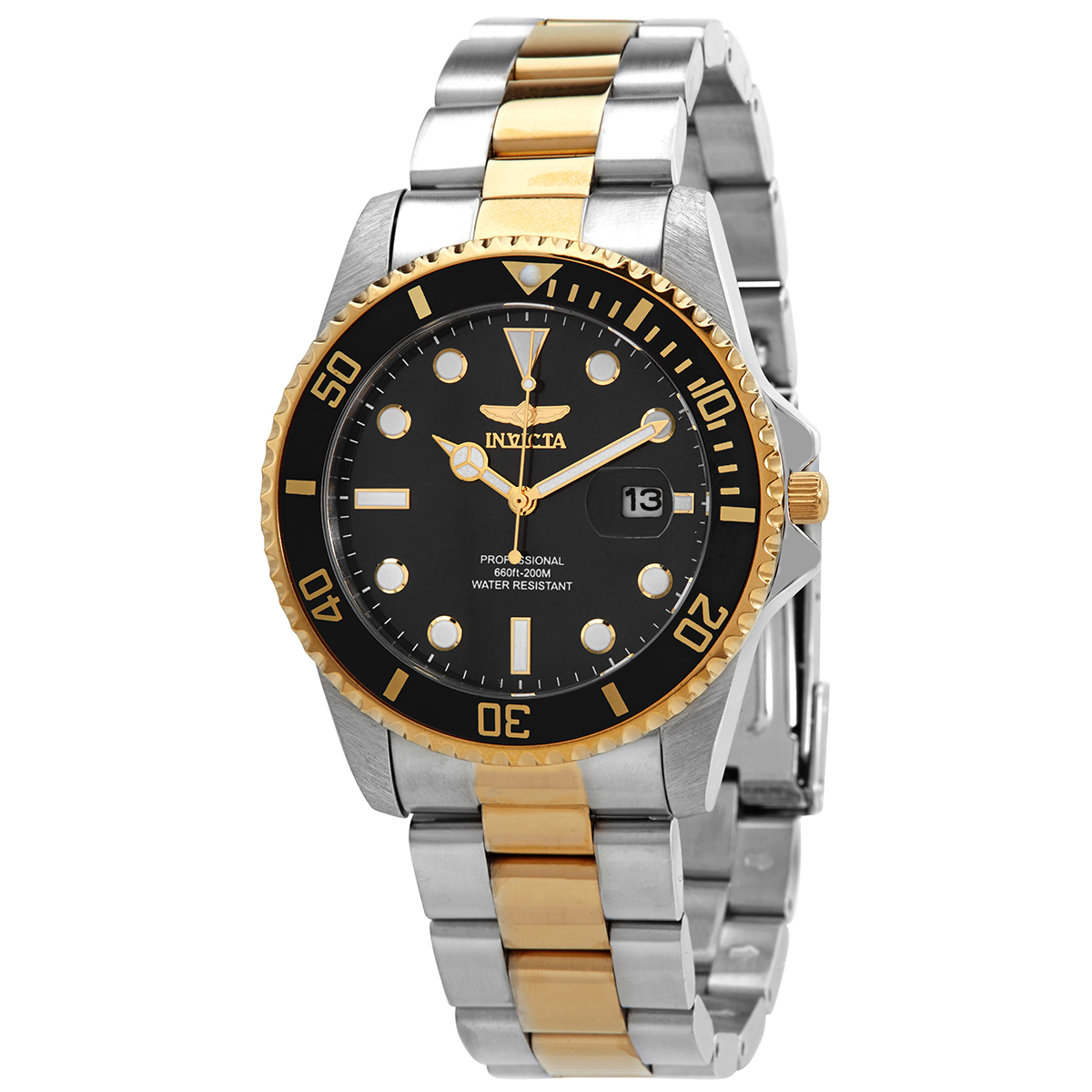 invicta pro diver quartz black dial two tone men's watch 33269 invicta pro diver quartz black dial two tone men's watch 33269