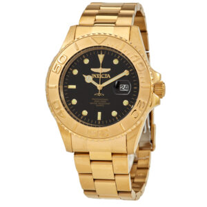 invicta pro diver quartz black dial yellow gold tone men's watch 29946