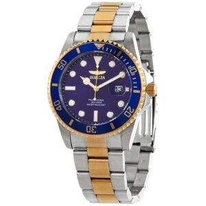 invicta pro diver quartz blue dial two tone men's watch 33268