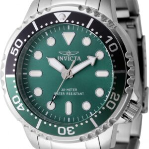 invicta pro diver quartz green dial sprite bezel men's watch 47220