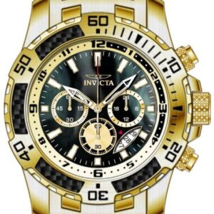 invicta pro diver scuba chronograph gmt quartz black dial men's watch 49854