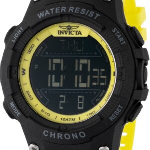 invicta racing alarm chronograph gmt quartz digital black dial men's watch 47527