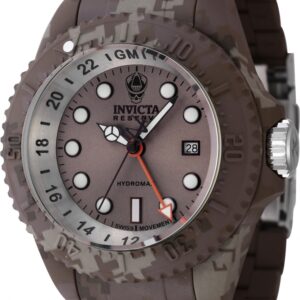 invicta reserve gmt date quartz beige dial men's watch 45938