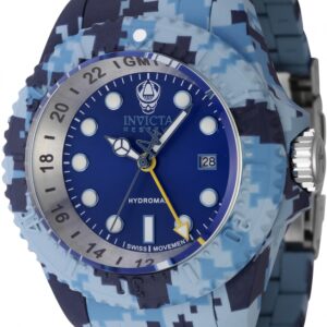 invicta reserve gmt date quartz blue dial men's watch 45940