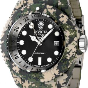 invicta reserve gmt quartz black dial men's watch 40462