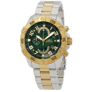 invicta s1 rally chronograph green dial two tone men's watch 26099