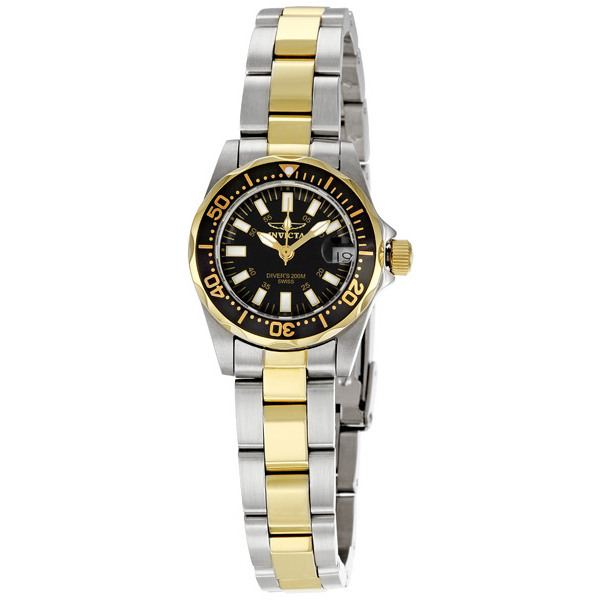 invicta signature lady quartz black dial two tone ladies watch 7063 invicta signature lady quartz black dial two tone ladies watch 7063