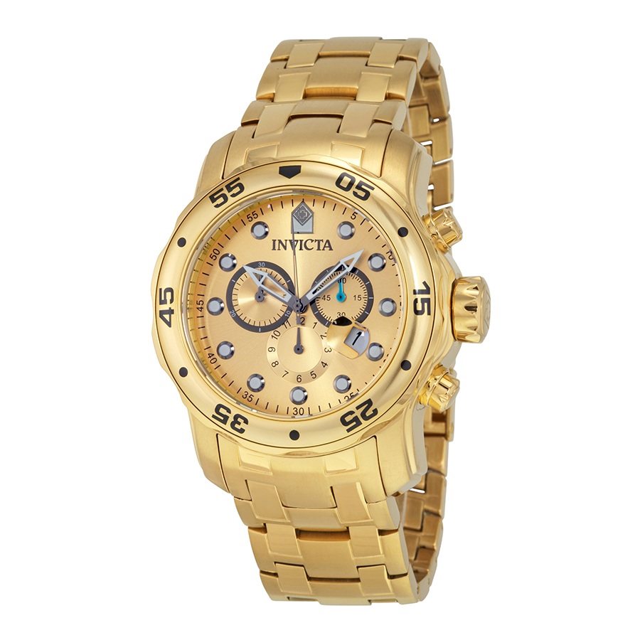 invicta scuba pro diver chronograph gold dial gold tone men's watch 0074 invicta scuba pro diver chronograph gold dial gold tone men's watch 0074