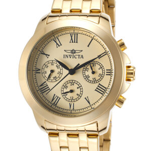 invicta specialty chronograph gold dial ladies watch 21654