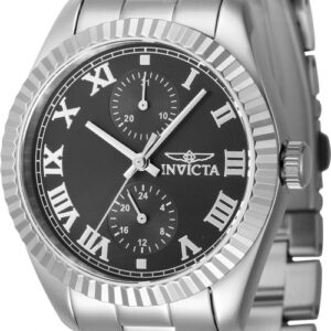 invicta specialty date gmt quartz black dial ladies watch 47434
