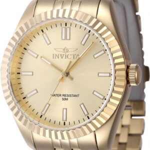invicta specialty quartz gold dial ladies watch 47507