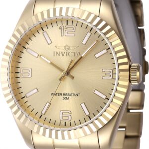 invicta specialty quartz gold dial men's watch 47460