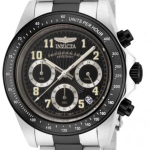 invicta speedway chronograph black dial two tone men's watch 17031