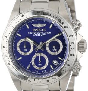 invicta speedway chronograph blue dial stainless steel men's watch 14382
