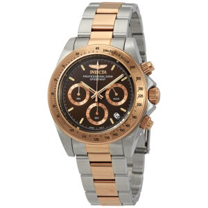 invicta speedway chronograph brown dial two tone men's watch 17029