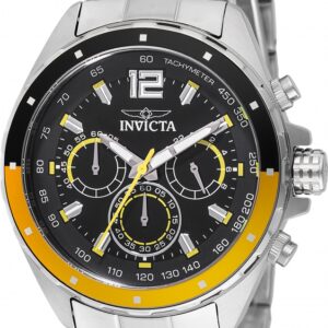 invicta speedway chronograph gmt quartz black dial men's watch 49365
