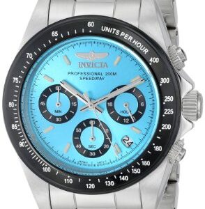 invicta speedway chronograph turquoise dial stainless steel men's watch 15589