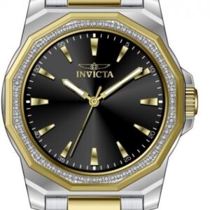 invicta speedway quartz crystal black dial ladies watch 49112