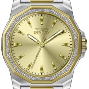 invicta speedway quartz crystal gold dial men's watch 49106