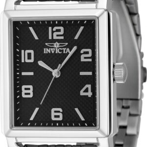 invicta vintage quartz black dial men's watch 46659