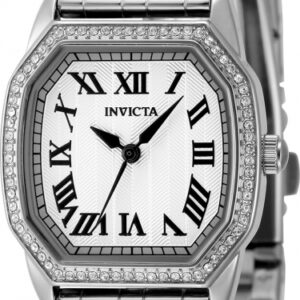 invicta wildflower quartz crystal silver dial ladies watch 48998