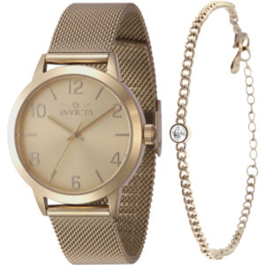 invicta wildflower quartz gold dial ladies watch 47275 with bracelet