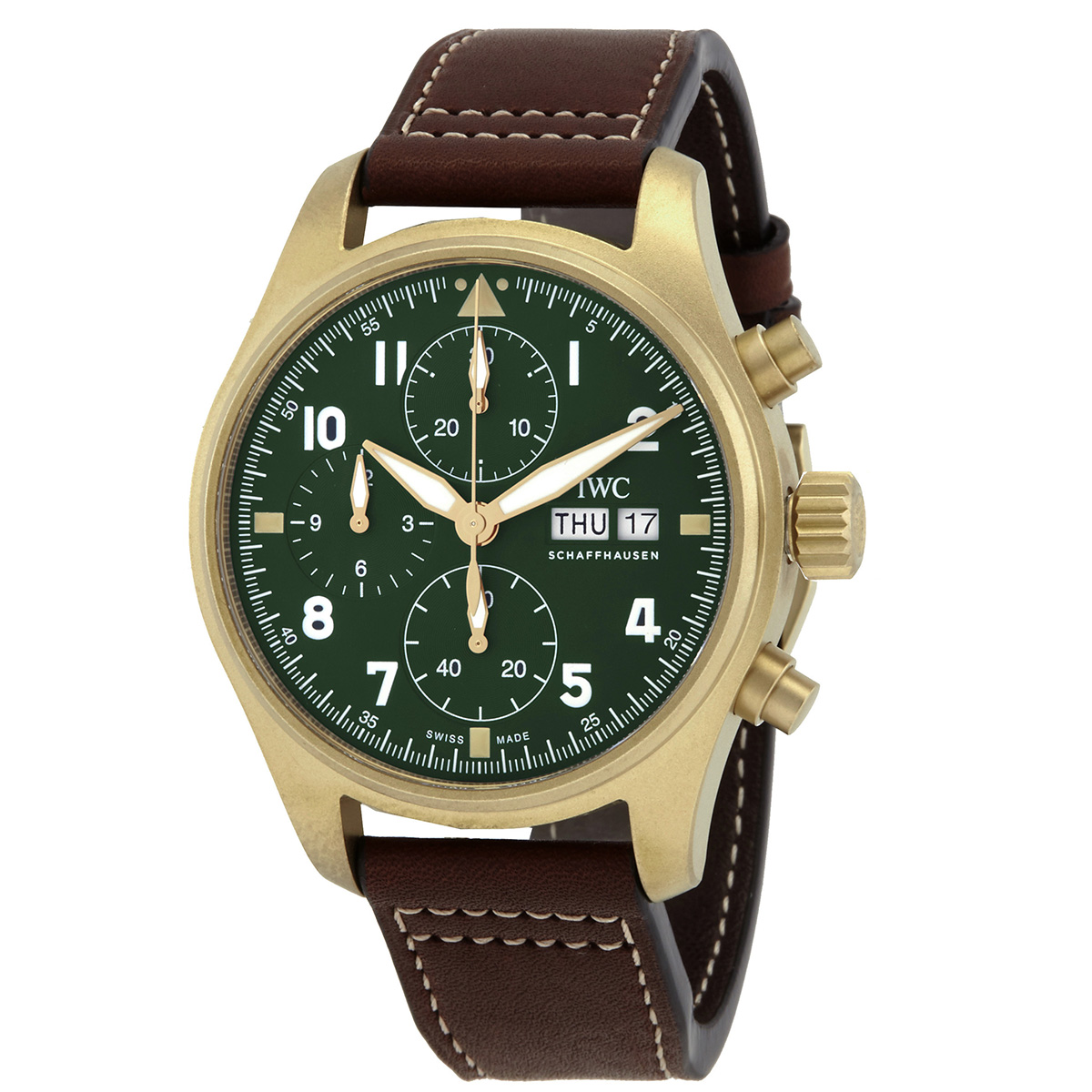 iwc pilot spitfire chronograph automatic green dial men's watch iw387902 iwc pilot spitfire chronograph automatic green dial men's watch iw387902
