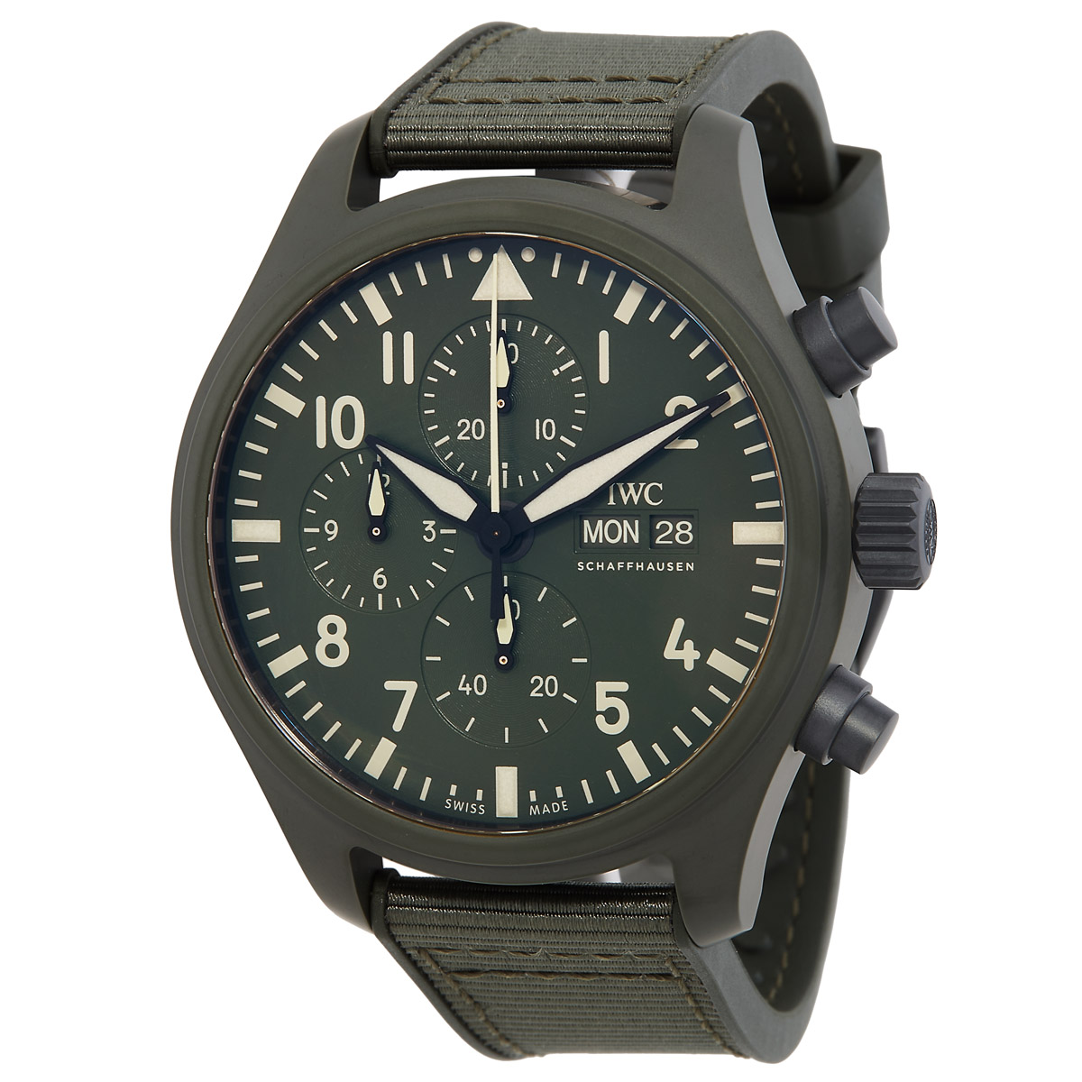 iwc pilot top gun woodland chronograph automatic green dial men's watch iw389106 iwc pilot top gun woodland chronograph automatic green dial men's watch iw389106