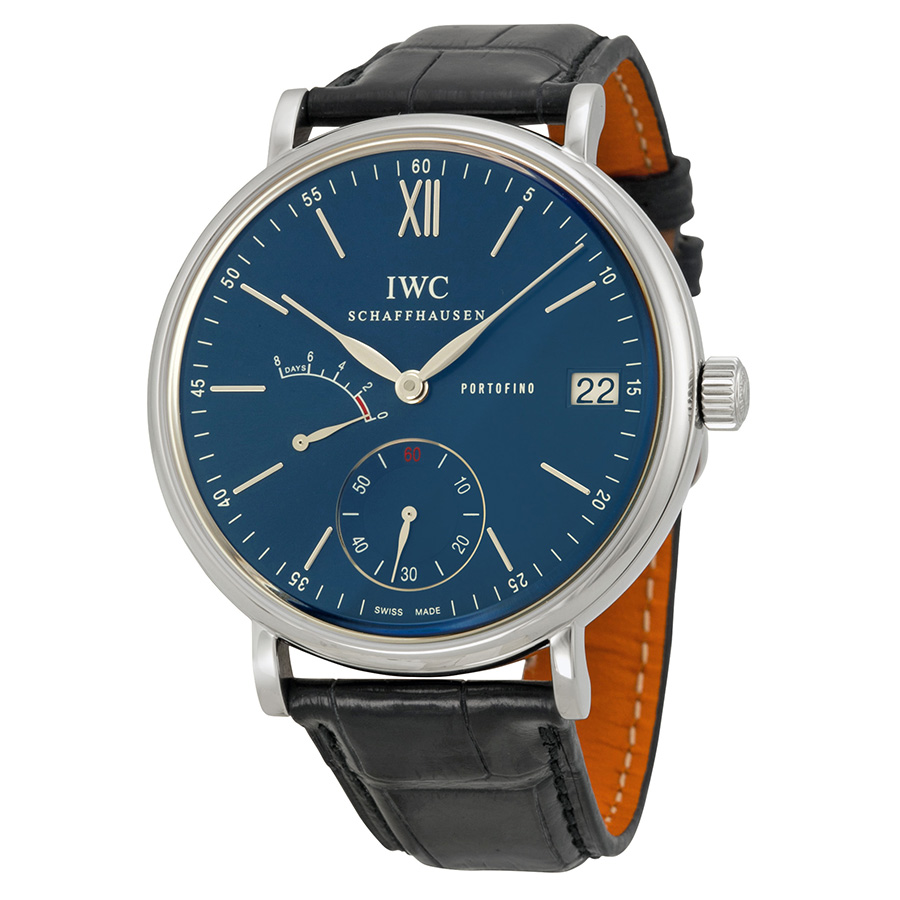 iwc portofino blue dial hand wound eight days men's watch iw510106 iwc portofino blue dial hand wound eight days men's watch iw510106