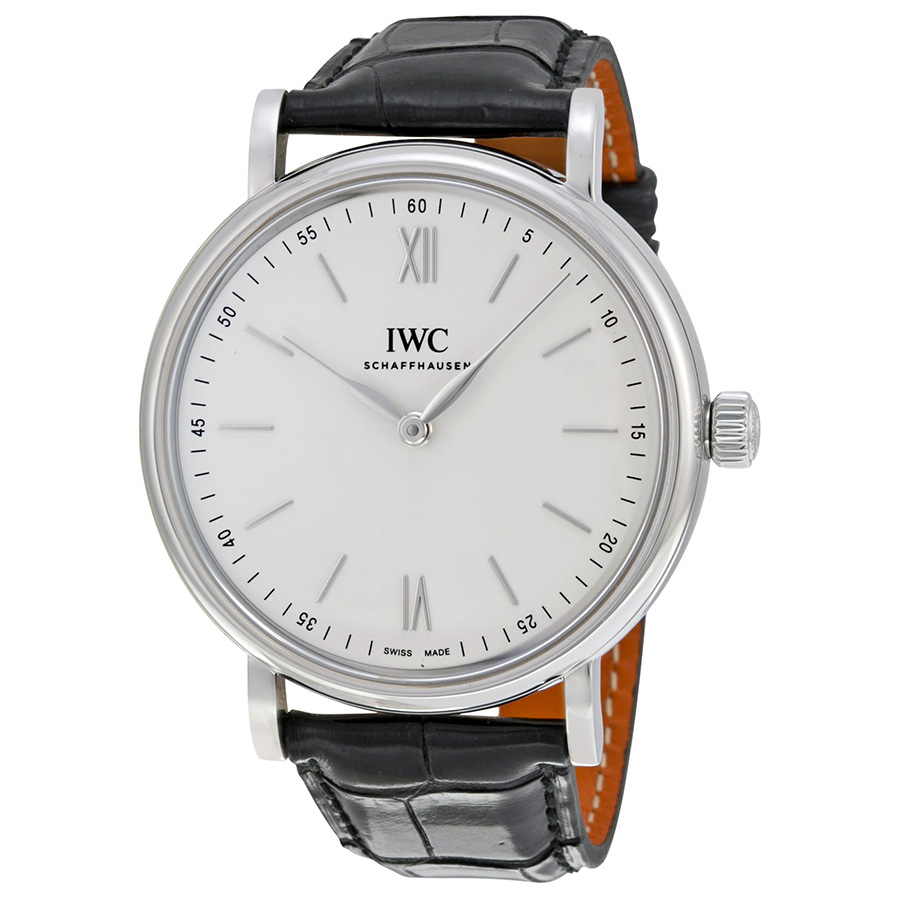 iwc portofino silver dial 8 day power reserve black leather men's watch 5111 02 iwc portofino silver dial 8 day power reserve black leather men's watch 5111 02