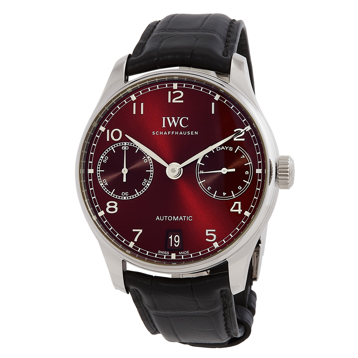 iwc portugieser automatic burgundy dial men's watch iw500714 iwc portugieser automatic burgundy dial men's watch iw500714