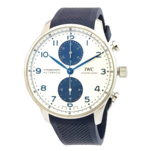 iwc portugieser chronograph automatic white dial men's watch iw371620