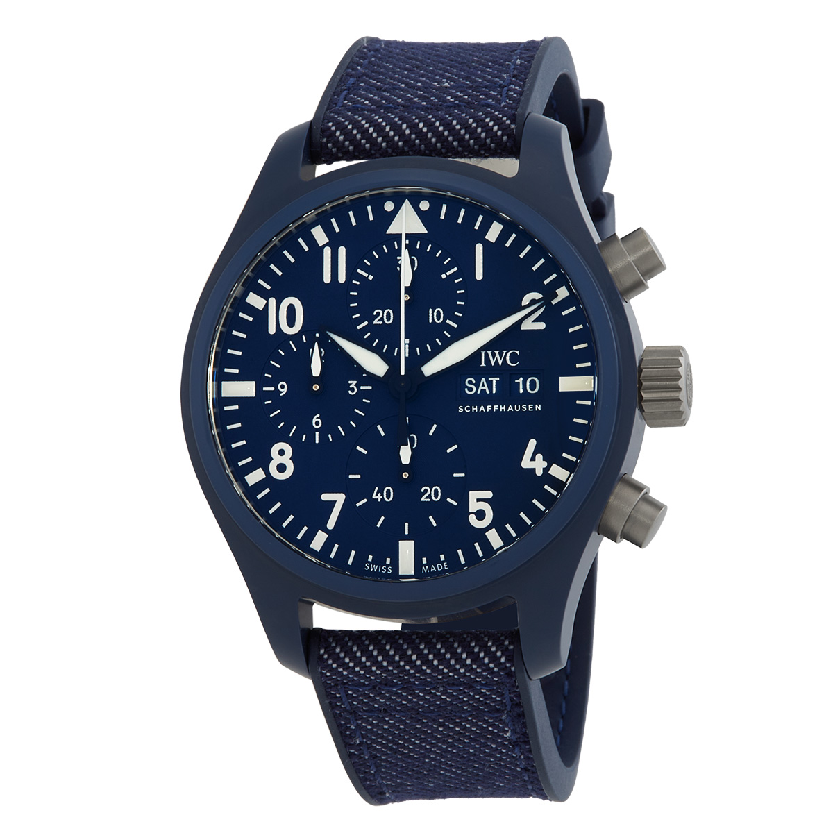 iwc top gun 41 oceana chronograph automatic blue dial men's watch iw389404 iwc top gun 41 oceana chronograph automatic blue dial men's watch iw389404