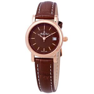 mathey tissot city brown dial ladies watch d31186pm