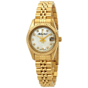 mathey tissot mathey ii quartz crystal mother of pearl dial ladies watch d710pi