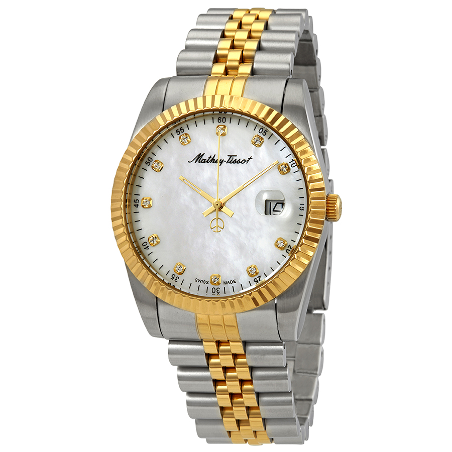 mathey tissot mathey ii quartz crystal mother of pearl dial men's watch h710bi mathey tissot mathey ii quartz crystal mother of pearl dial men's watch h710bi