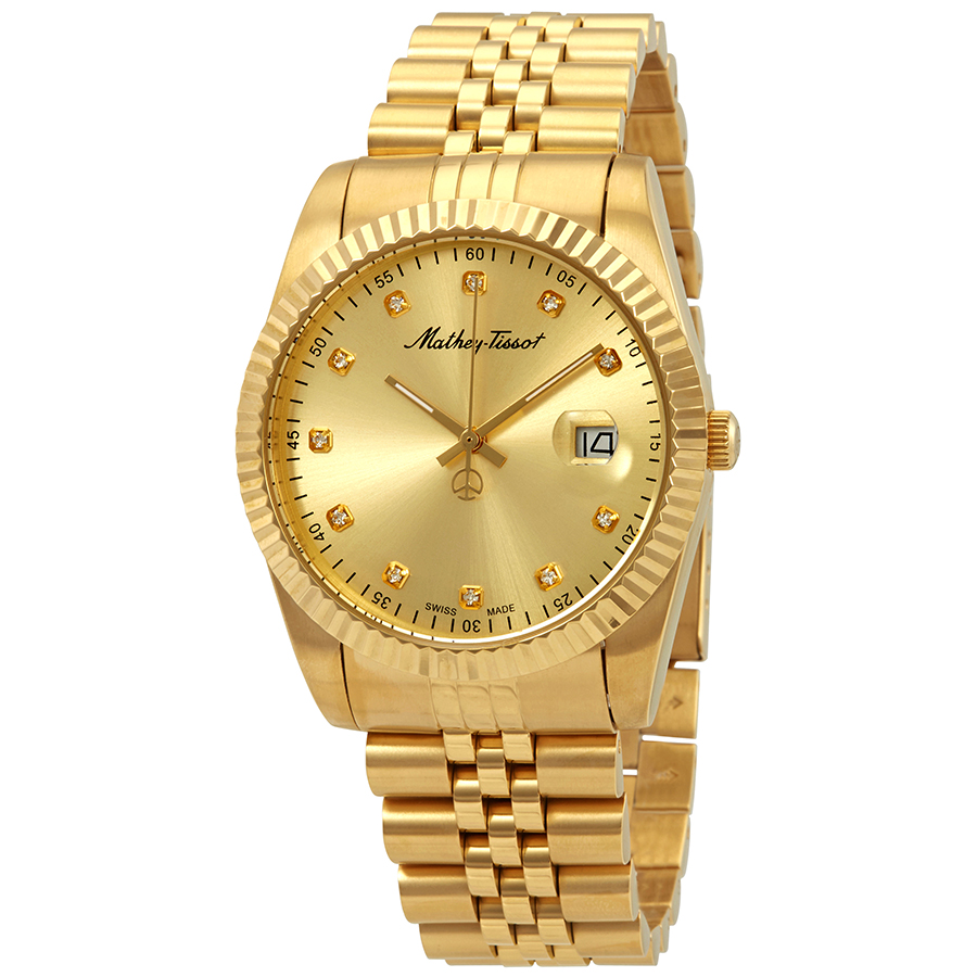 mathey tissot mathey ii quartz crystal gold dial men's watch h710pdi mathey tissot mathey ii quartz crystal gold dial men's watch h710pdi