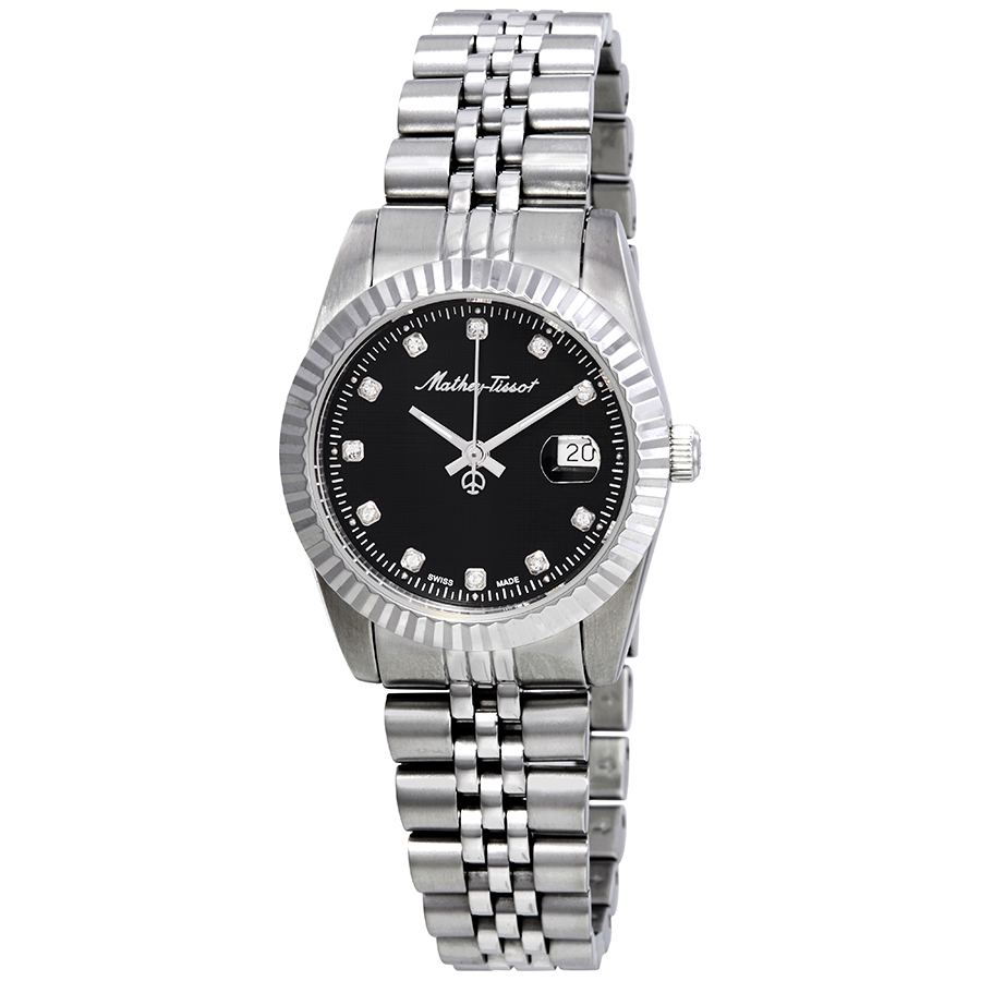 mathey tissot mathey iii quartz crystal black dial ladies watch d810an mathey tissot mathey iii quartz crystal black dial ladies watch d810an
