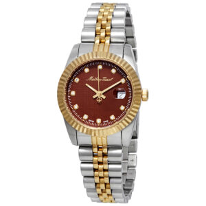 mathey tissot rolly iii crystal brown dial ladies watch d810bm