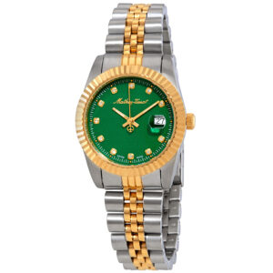 mathey tissot mathey iii quartz crystal green dial ladies watch d810bv